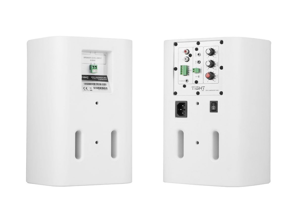 SPK1-AW560SP-WH | On-Wall, 2-Way, Active Speaker Pair, 2x30W RMS, White - Miniatyrbild 2