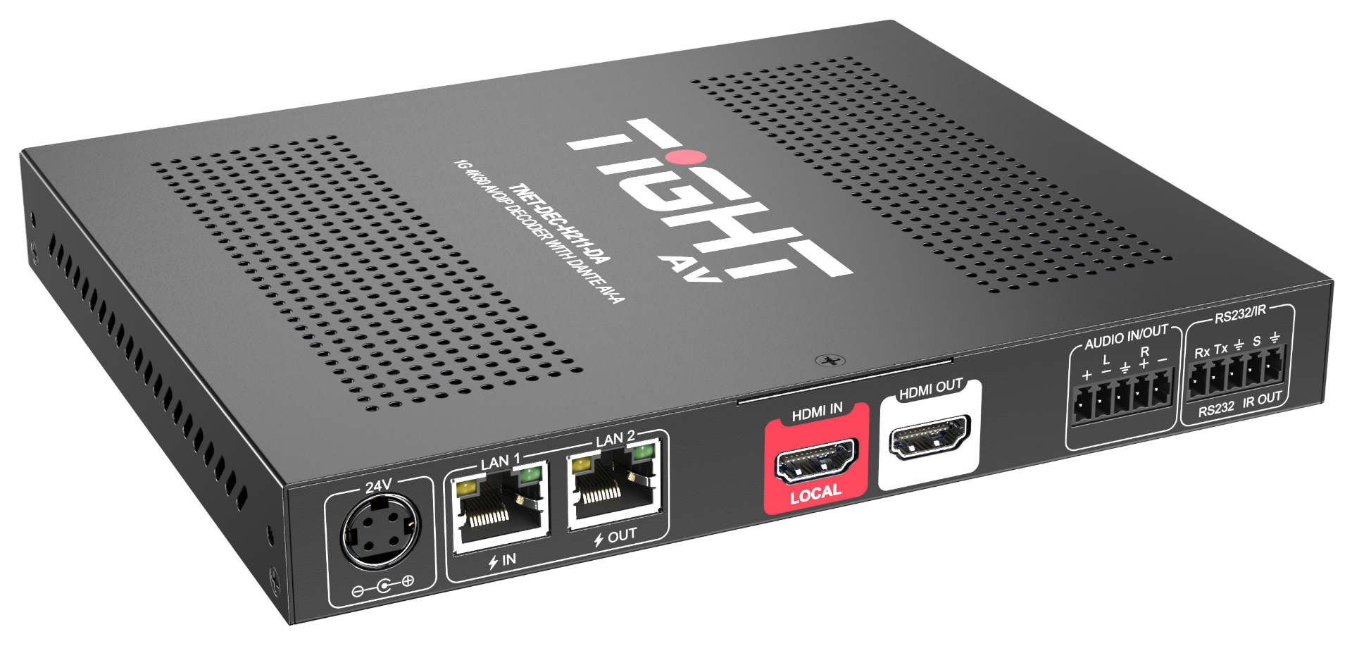 TNET-DEC-H211-DA | 1G 4K60 AVoIP Decoder with Dante AV - Miniatyrbild 7